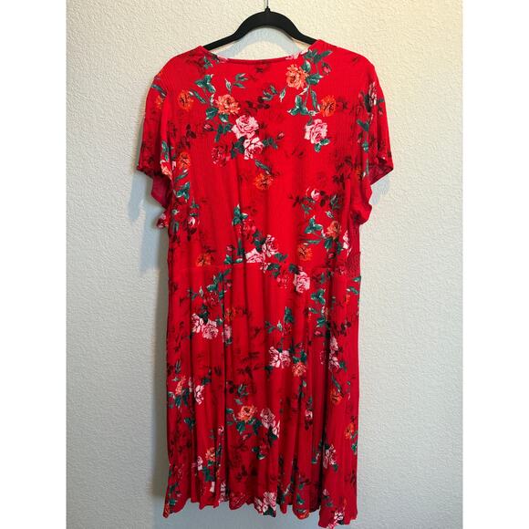 Torrid Mini Gauze Lace-Up Skater Dress Red Size 2 - Picture 2 of 9